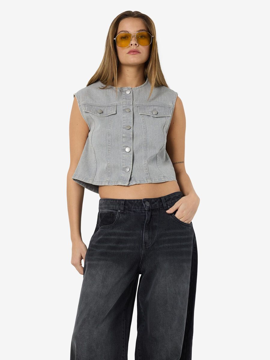 Noisy May CROPPED DENIM VEST