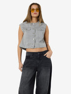 Noisy May CROPPED DENIM VEST