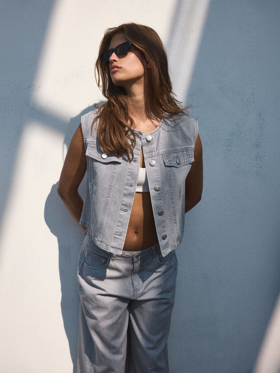Noisy May CROPPED DENIM VEST
