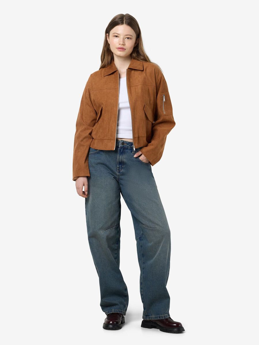 Noisy May FAUX SUEDE BOMBER JACKET