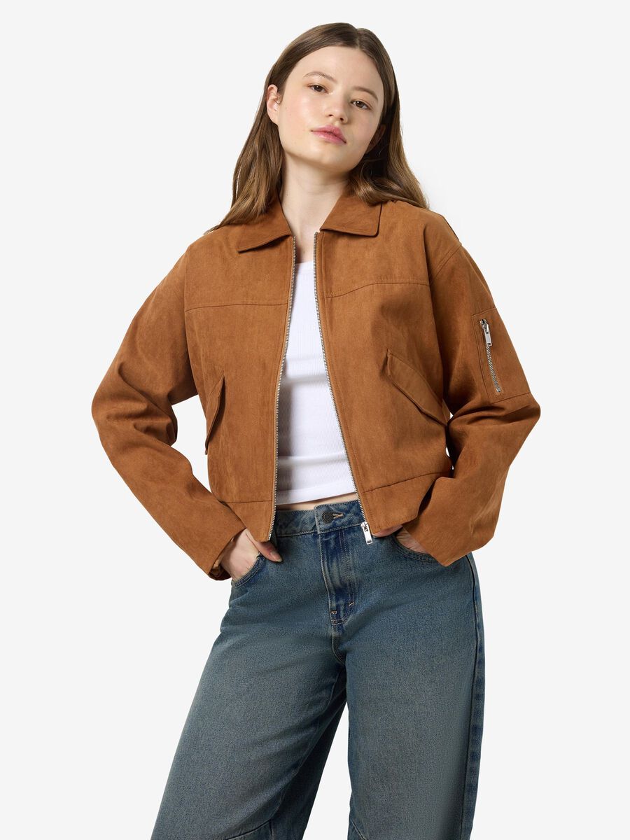 Noisy May FAUX SUEDE BOMBER JACKET