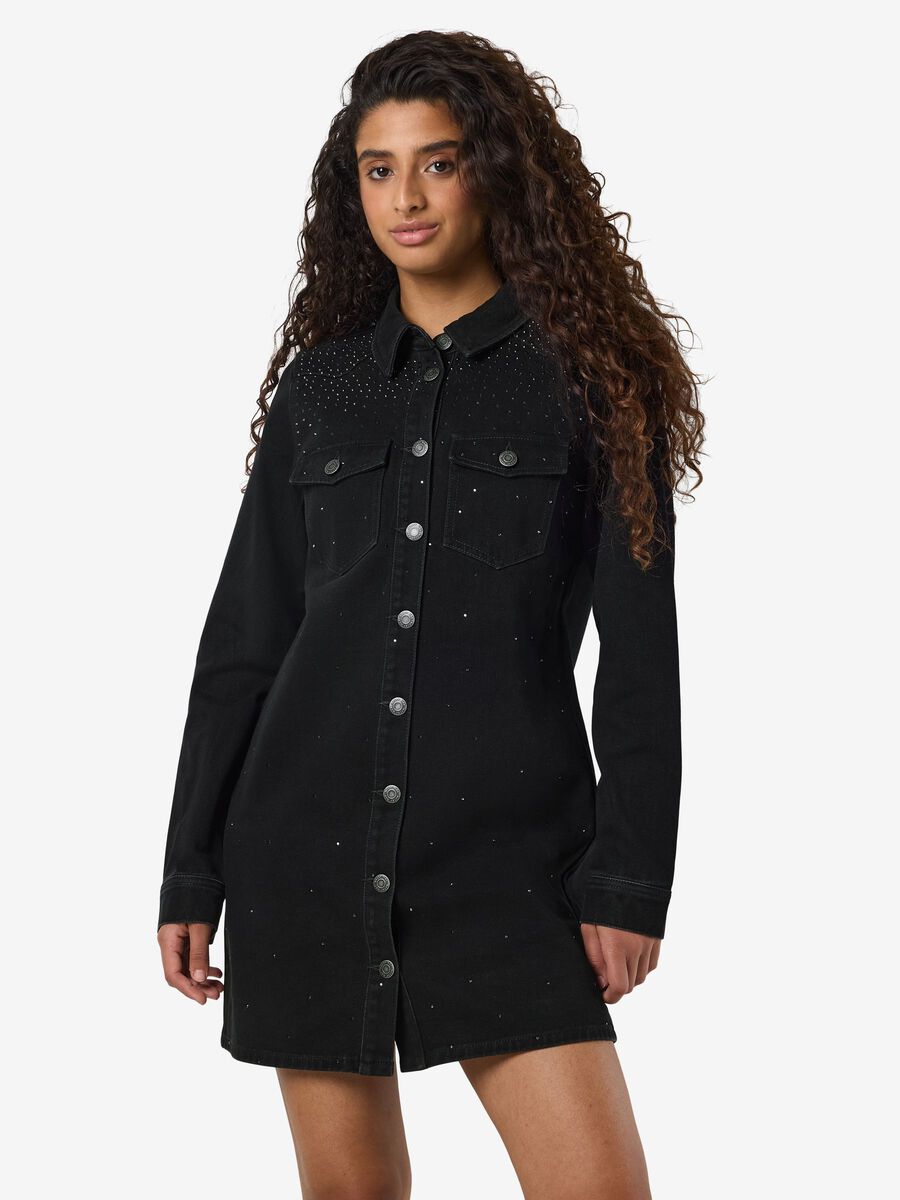 Noisy May RHINESTONE DENIM DRESS